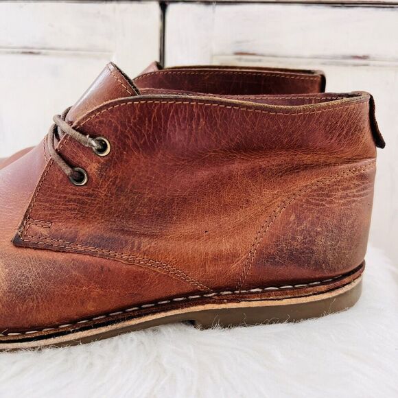 Franco Fortini Austin Brown Worn Distressed Leather Low Ankle Boots ~ Size 11.5 - Picture 3 of 8